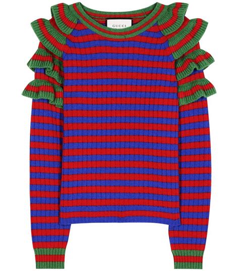 gucci blue red striped sweater